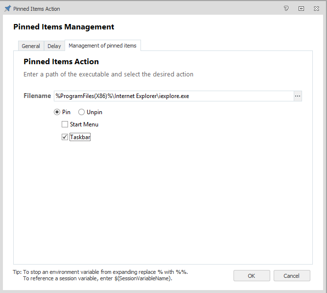Sortcut Pinning Sortcut Pinning